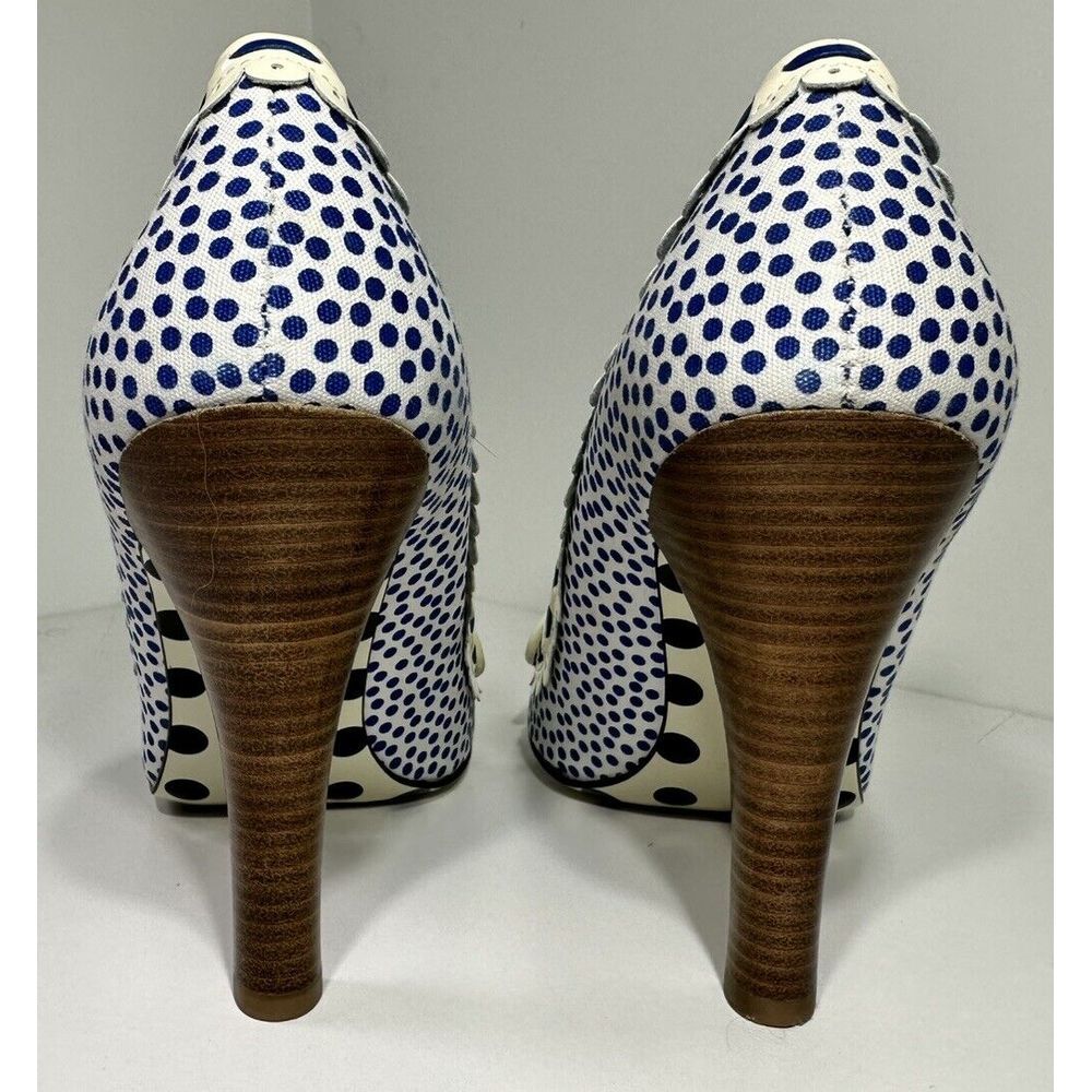 Betseyville by‎ Betsey Johnson Valyn Blue Polka Dots Bow Pumps 9M - Picture 7 of 10